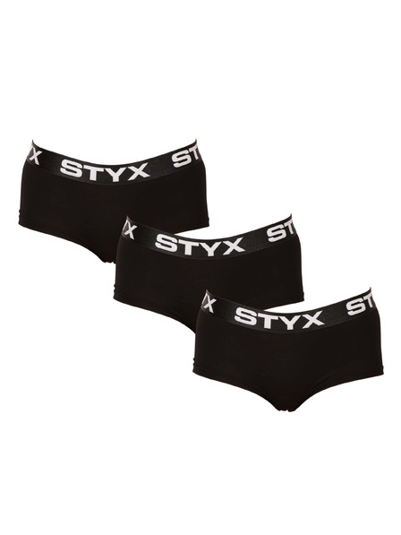 Styx Dreierpack - Damen-Slip Styx mit Beinabschluss schwarz