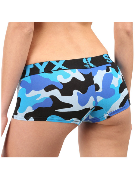 Styx Damen-Slip Styx art mit Beinausschnitt Camouflage blau