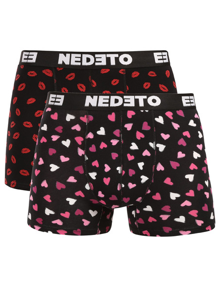 Nedeto Zweier-Set - Herren-Boxershorts Nedeto Kiss and Hearts mehrfarbig