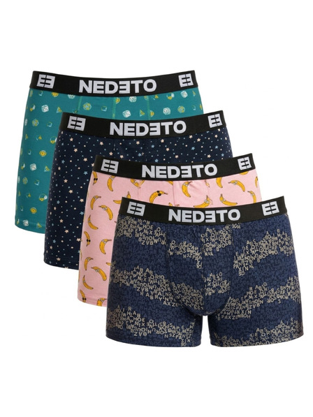 Nedeto Vierer-Set - Herren-Boxershorts Nedeto mehrfarbig