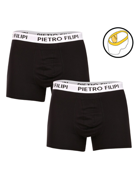 Pietro Filipi Zweier-Set - Herren-Boxershorts Pietro Filipi Kugelhalter schwarz