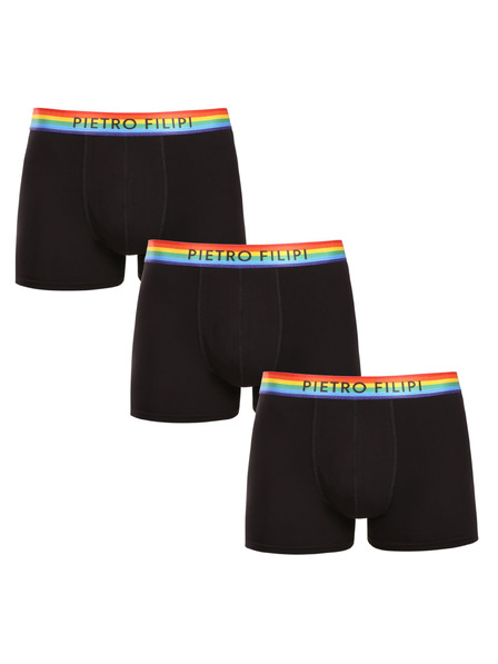 Pietro Filipi Dreierpack - Herrenboxershorts Pietro Filipi schwarz Rainbow