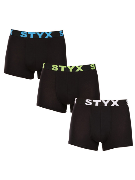 Styx Dreierpack - Herrenboxershorts Styx Sportgummi Übergröße mehrfarbig