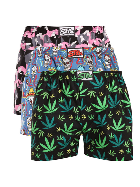 Styx Dreierpack - Herrenshorts Styx art klassisches Gummi mehrfarbig