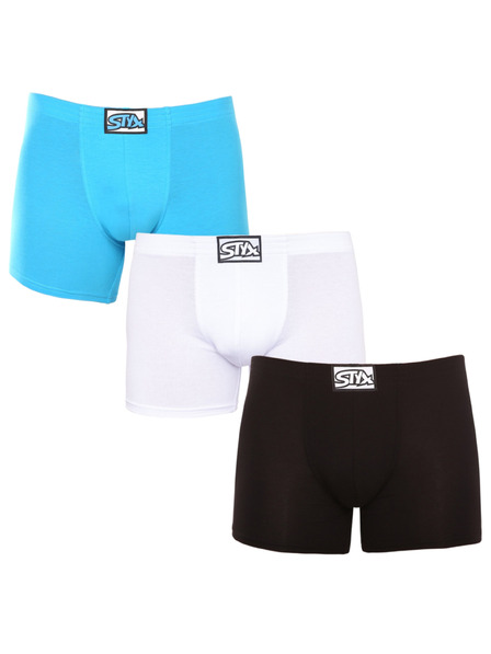 Styx Dreier-Set - Herren-Boxershorts Styx long klassisches Gummiband mehrfarbig