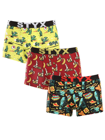 Styx Dreier-Set - Herren-Boxershorts Styx art Sportgummi mehrfarbig