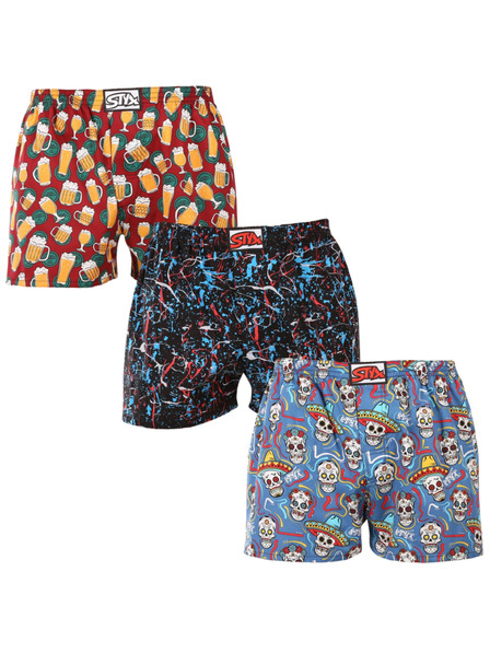 Styx Dreierpack - Herrenshorts Styx art klassisches Gummi mehrfarbig