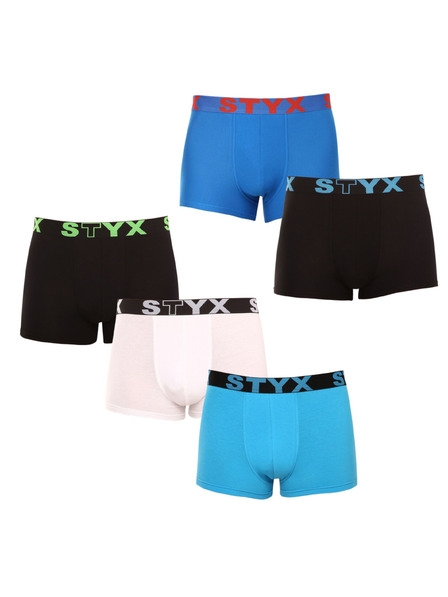 Styx Fünfer-Set - Herren-Boxershorts Styx Sportgummi mehrfarbig