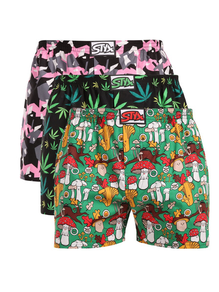 Styx Dreierpack - Herrenshorts Styx art klassisches Gummi mehrfarbig