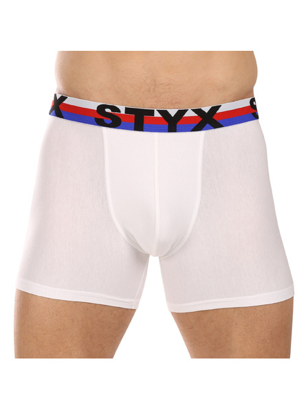 Styx Dreier-Set - Herren-Boxershorts Styx long Sportgummi Weiß Trikolore