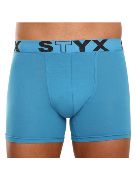 Styx Dreier-Set - Herren-Boxershorts Styx long Sportgummi Blau