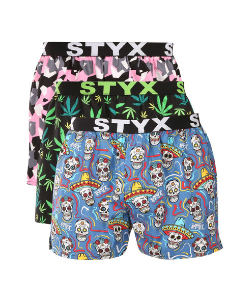 Styx Dreier-Set - Herren-Pants Styx art Sportgummi Mehrfarbig
