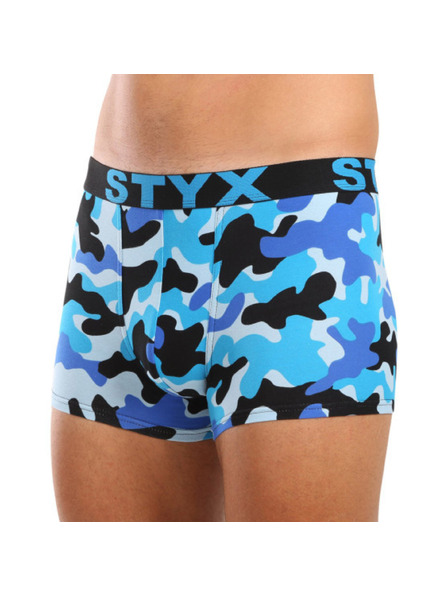 Styx Herren-Boxershorts Styx art Sportgummi Übergröße Camouflage Blau