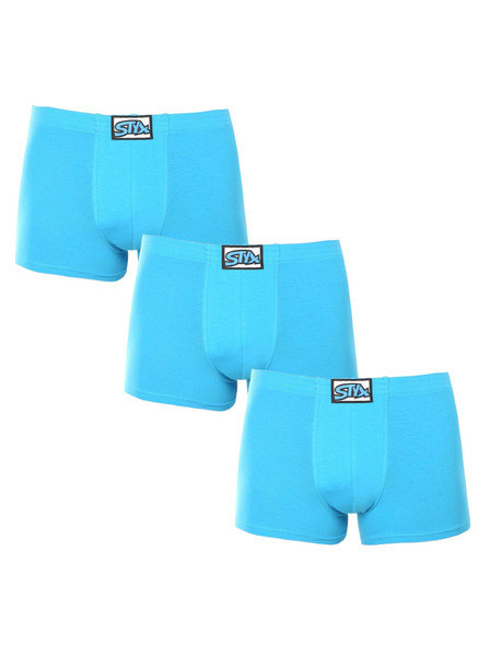 Styx Dreier-Set - Herren-Boxershorts Styx klassisches Gummi Hellblau