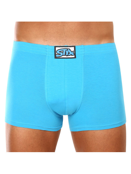Styx Dreier-Set - Herren-Boxershorts Styx klassisches Gummi Hellblau