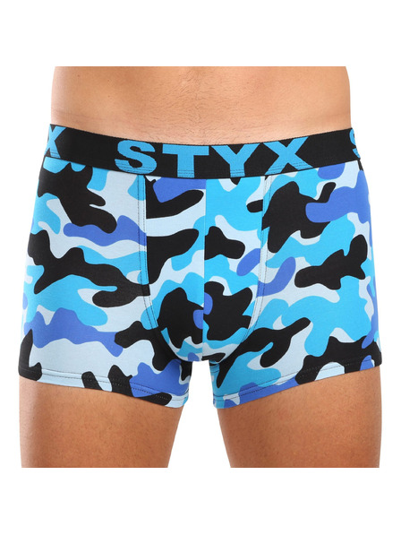Styx Herrenboxer Styx art Sportgummiband Blauer Camouflage