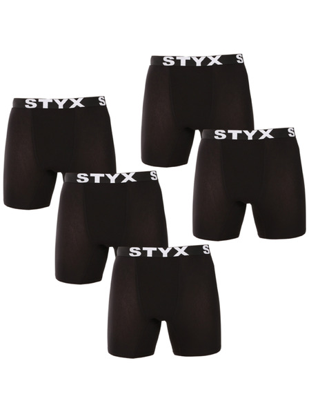 Styx Fünfer-Set - Herren-Boxershorts Styx long Sportgummi schwarz
