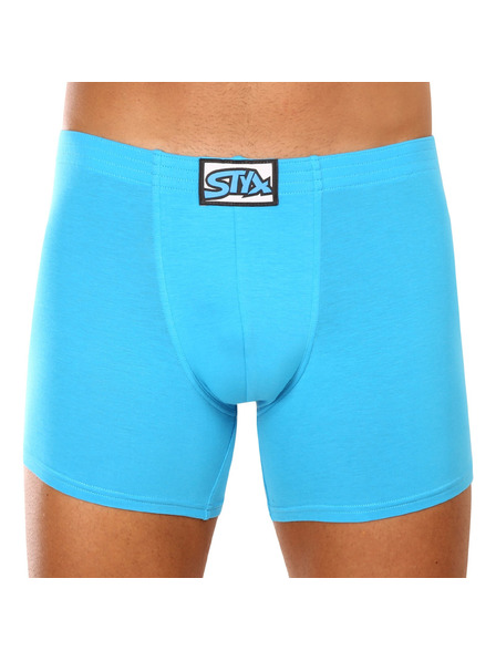 Styx Dreierpack - Herrenboxer Styx long klassisches Gummiband Hellblau