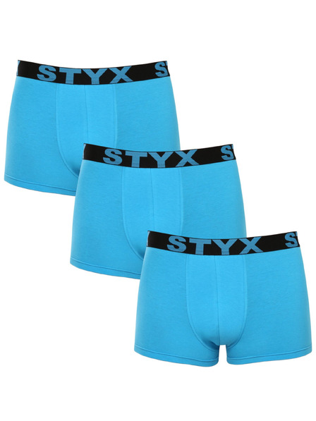 Styx Dreierpack - Herrenboxer Styx Sportgummiband Hellblau