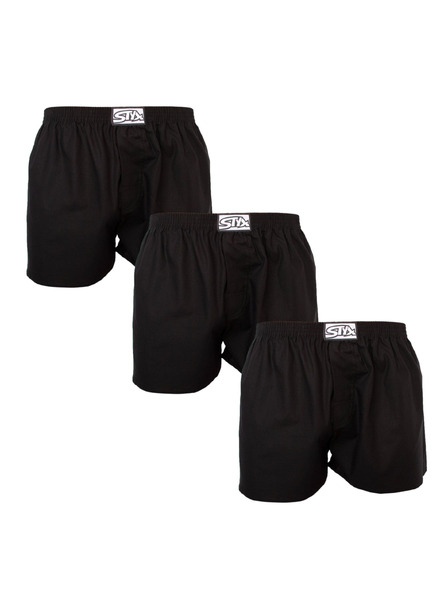 Styx Dreierpack - Herren-Boxershorts Styx klassisches Gummiband schwarz