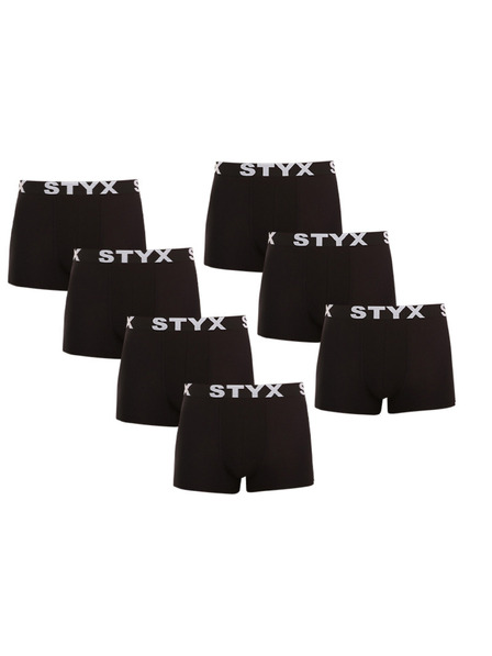 Styx Siebenerpack - Herren-Boxershorts Styx Sportgummi schwarz