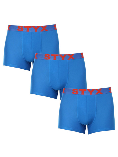 Styx Dreierpack - Herrenboxer Styx Sportgummiband Blau