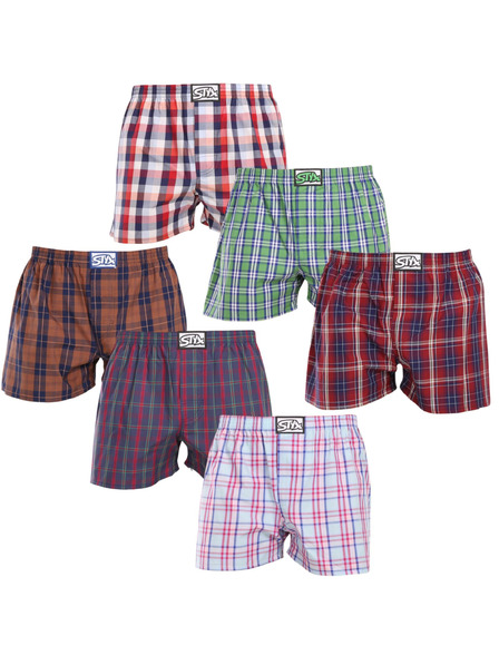 Styx Sechser-Set - Herren-Boxershorts Styx klassisches Gummi mehrfarbig