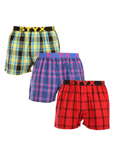 Styx Dreierpack - Herrenshorts Styx Sportgummi mehrfarbig