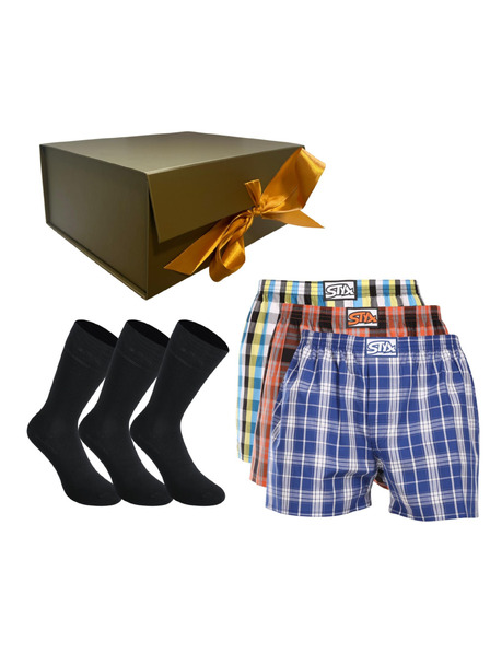 Styx Herren-Geschenkset Dreierpack - Boxershorts und Dreierpack - Bambussocken Styx