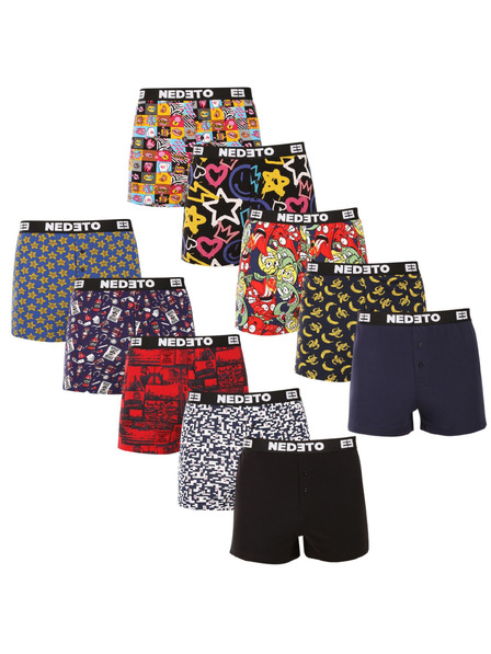 Nedeto Zehnerpack - Herrenboxershorts Nedeto mehrfarbig