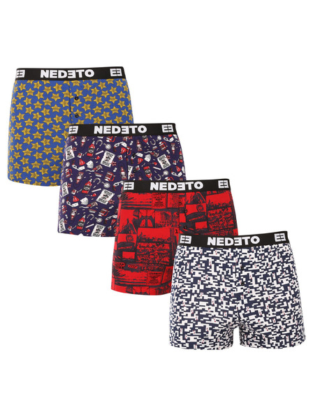 Nedeto Vierpack - Herrenboxershorts Nedeto mehrfarbig
