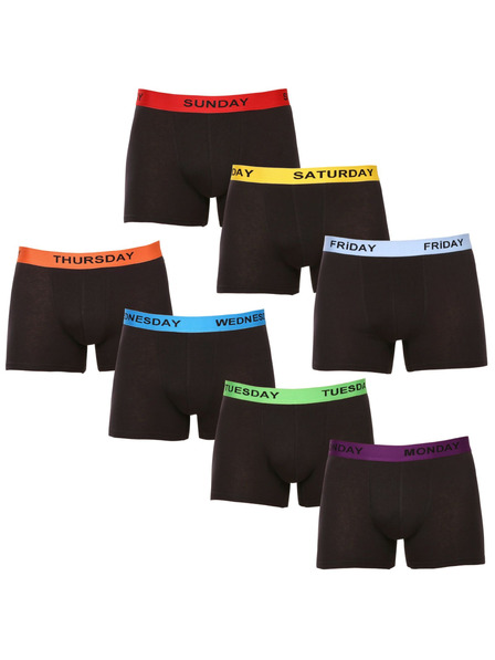 Nedeto Set mit sieben Herren-Boxershorts in schwarz Nedeto