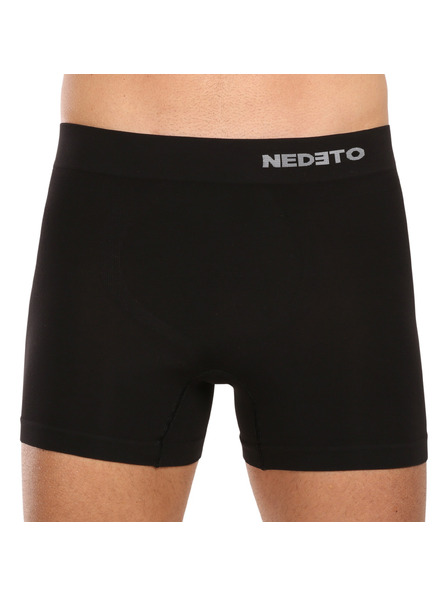 Nedeto Set mit drei nahtlosen Boxershorts aus Bambus in schwarz Nedeto