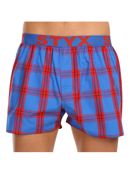 Styx Set aus drei karierten Shorts für Herren in blau, rot und gelb STYX