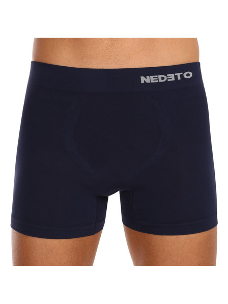 Nedeto Set mit fünf nahtlosen Bambus-Boxershorts für Herren in dunkelblau Nedeto