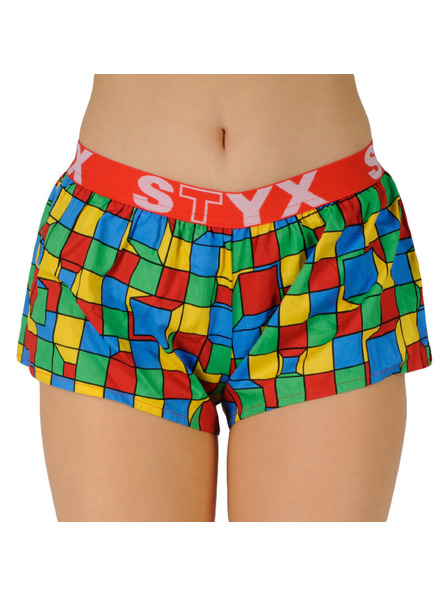 Styx Styx Kunst-Sport-Gummi-Shorts für Frauen kariert