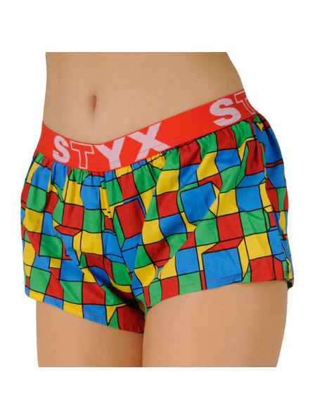 Styx Styx Kunst-Sport-Gummi-Shorts für Frauen kariert