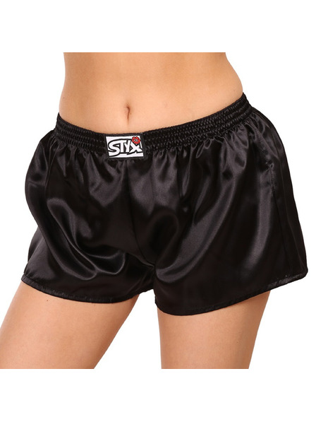 Styx Damen Styx Classic Rubber Shorts Satin Schwarz