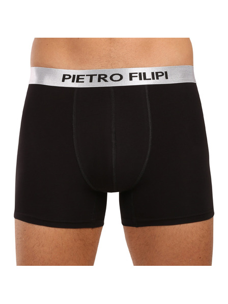 Pietro Filipi 2er Set - Herren Boxershorts Pietro Filipi schwarz Metallic Silber