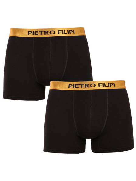 Pietro Filipi 2er Set - Herren Boxershorts Pietro Filipi schwarz Metallic Gold