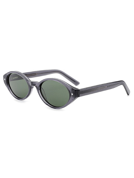 VEYREY VeyRey Damen Cat-Eye Acetat-Polarisationssonnenbrille Aest transparenter Rahmen grüne Gläser