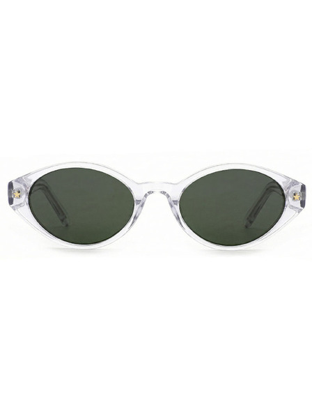 VEYREY VeyRey Damen Cat-Eye Acetat-Polarisationssonnenbrille Aest transparenter Rahmen schwarze Gläser