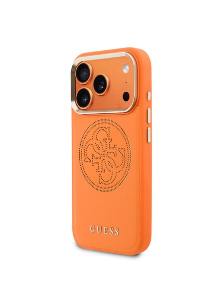 Guess Guess PU Perforated 4G Logo MagSafe Rückseitenschutz für iPhone 17 Pro Orange