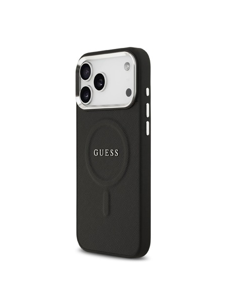 Guess Guess PU Saffiano MagSafe Rückseitenschutz für iPhone 17 Pro Max Black