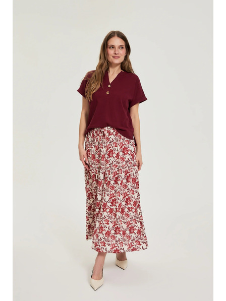 Moodo Viskose-Rock mit Blumen beige Moodo