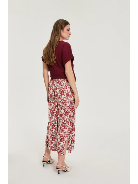 Moodo Viskose-Rock mit Blumen beige Moodo