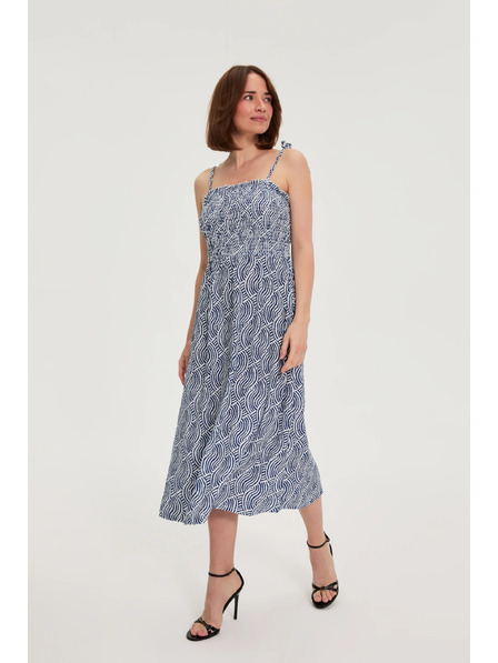 Moodo Midi-Kleid mit Trägern blau Moodo
