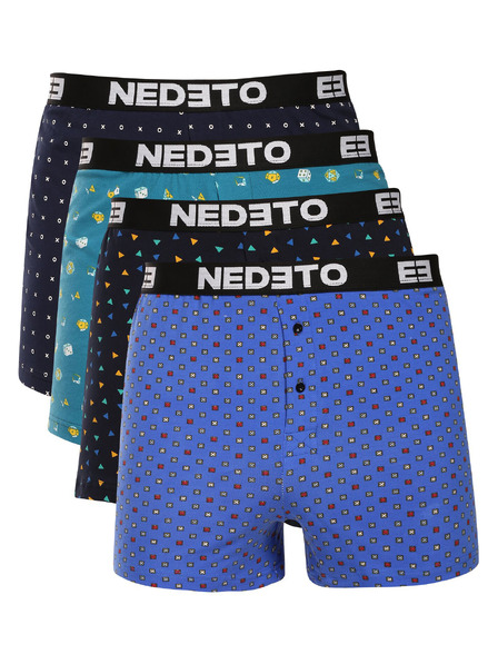 Nedeto Vierpack - Herrenboxershorts Nedeto mehrfarbig