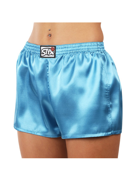 Styx Damen Styx Classic Rubber Shorts Satin Blau