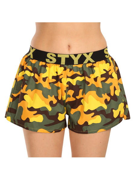Styx Damen-Boxershorts Styx art Sportgummi Tarnmuster gelb